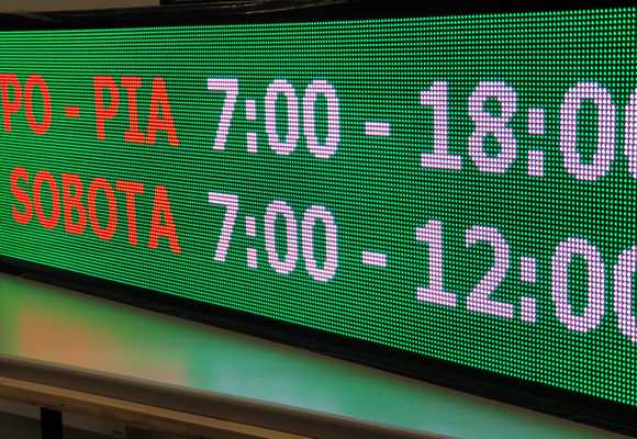 LED tabuľa s bežiacim textom